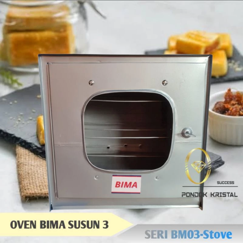 OVEN KOMPOR BIMA / OVEN TANGKRING KOMPOR Open Kue 3 Susun Gratis Loyang Bolu Cetakan Kue Kering Bonus Lengkap - foto 1