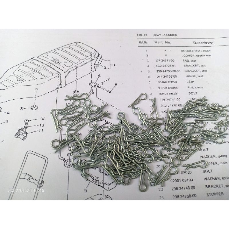 Jual Kancing klip pen paku engsel jok Yamaha v75 v80 Rs100 rs125 Ls3 ...