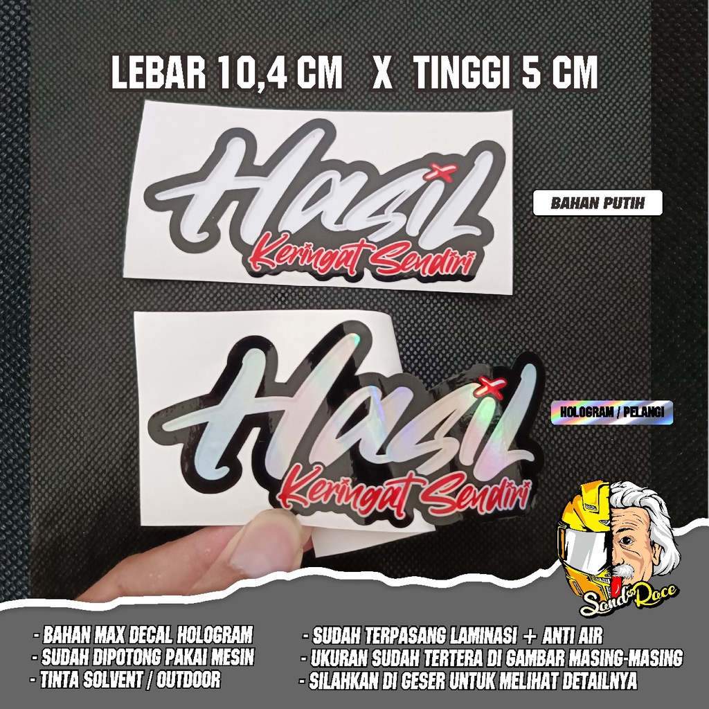 Jual Sticker Hasil Keringat Sendiri Stiker Hasil Keringat Sendiri