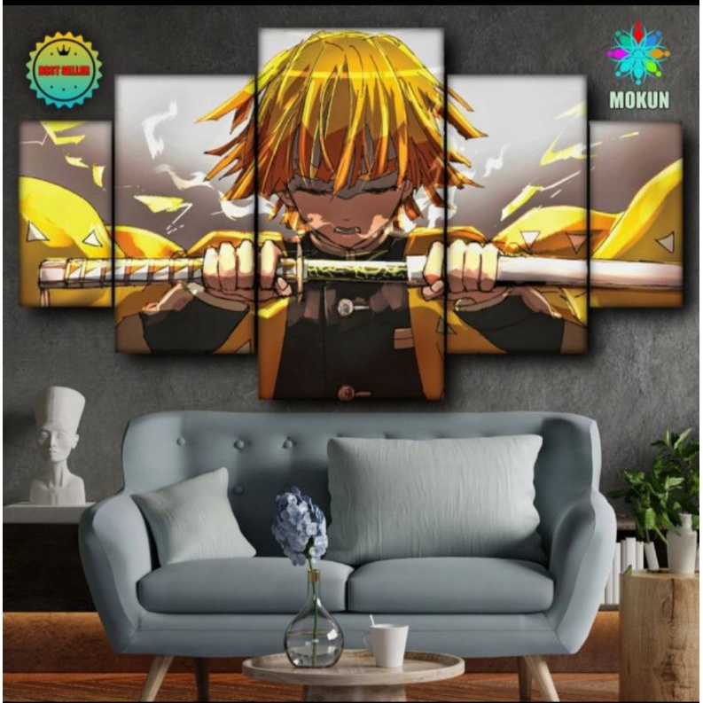 Jual MOKUN Poster Kayu BIG SIZE Demon Slayer Zenitsu 1,25m x 60cm ...