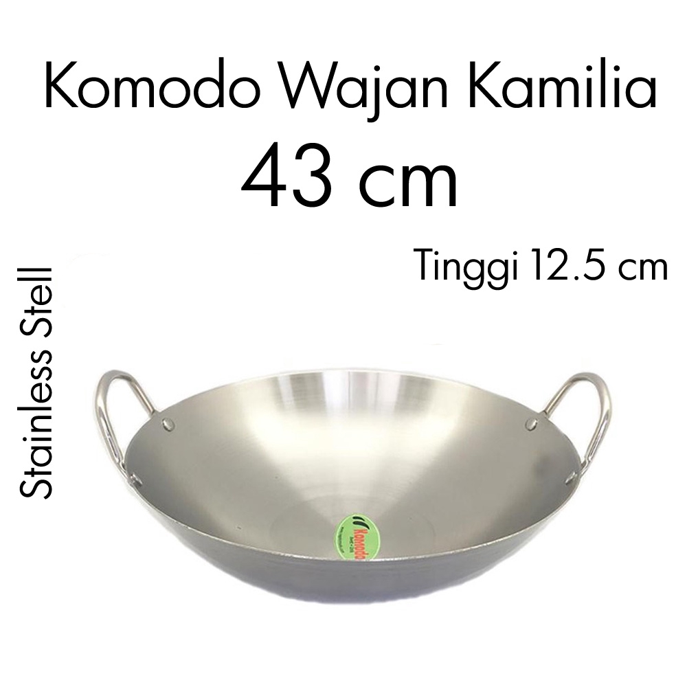 Jual Wajan Kamilia Stainless Cm Komodo Kuali Shopee Indonesia