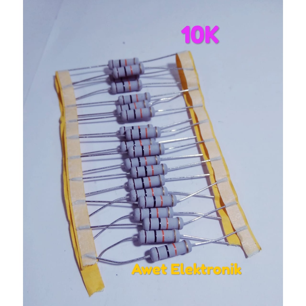 Jual Resistor 10k Ohm 2 Watt Resistor 10k 2w Resistor 10K 2W | Shopee ...