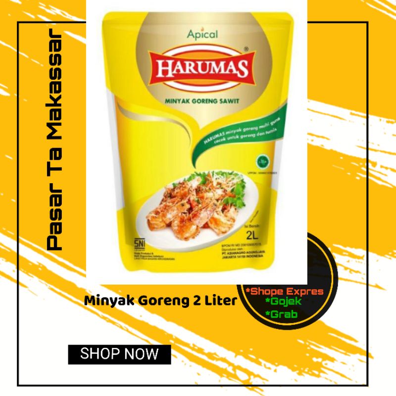 Jual Minyak Goreng 2 Liter Merek Harumas/ minyak Goreng Murah / Pasar