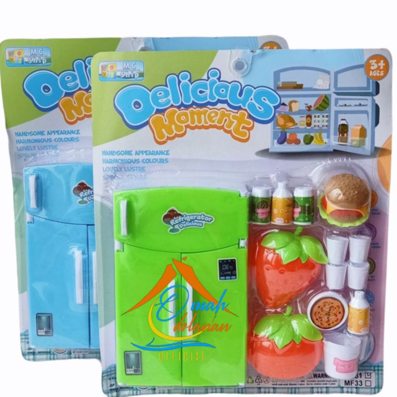 Jual KULKAS MAINAN_MAINAN ANAK KULKAS MIKA LENGKAP DENGAN ISIAN/MAINAN