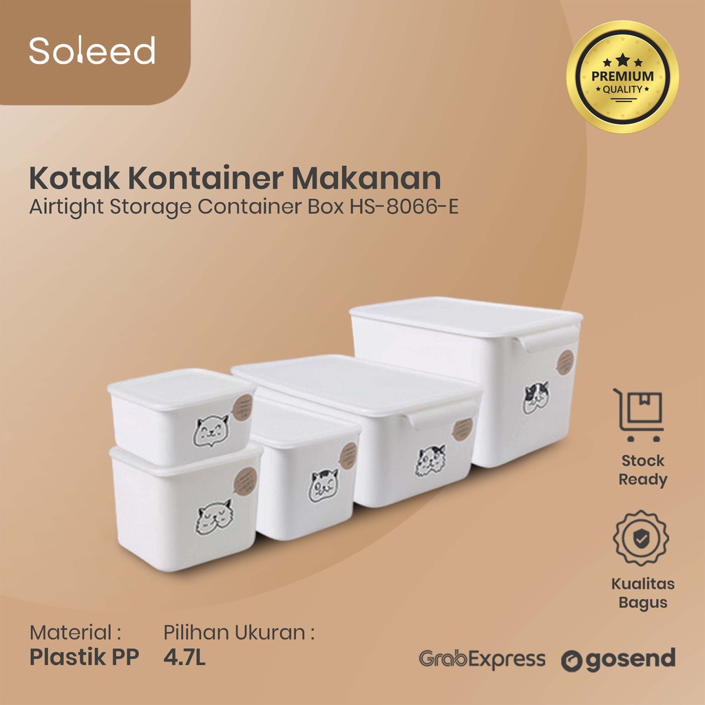 Jual SOLEED Kotak Kontainer Makanan Airtight Storage Container Box Hs ...