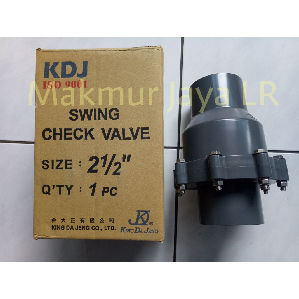 Jual Swing Check Valve 2 1/2 Inch 2,5" PVC KDJ / Klep Tabok / Tusen ...