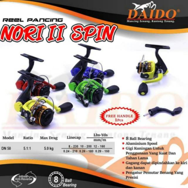 Jual REEL DAIDO NORI II SPIN DN 50 UKURAN KECIL | Shopee Indonesia