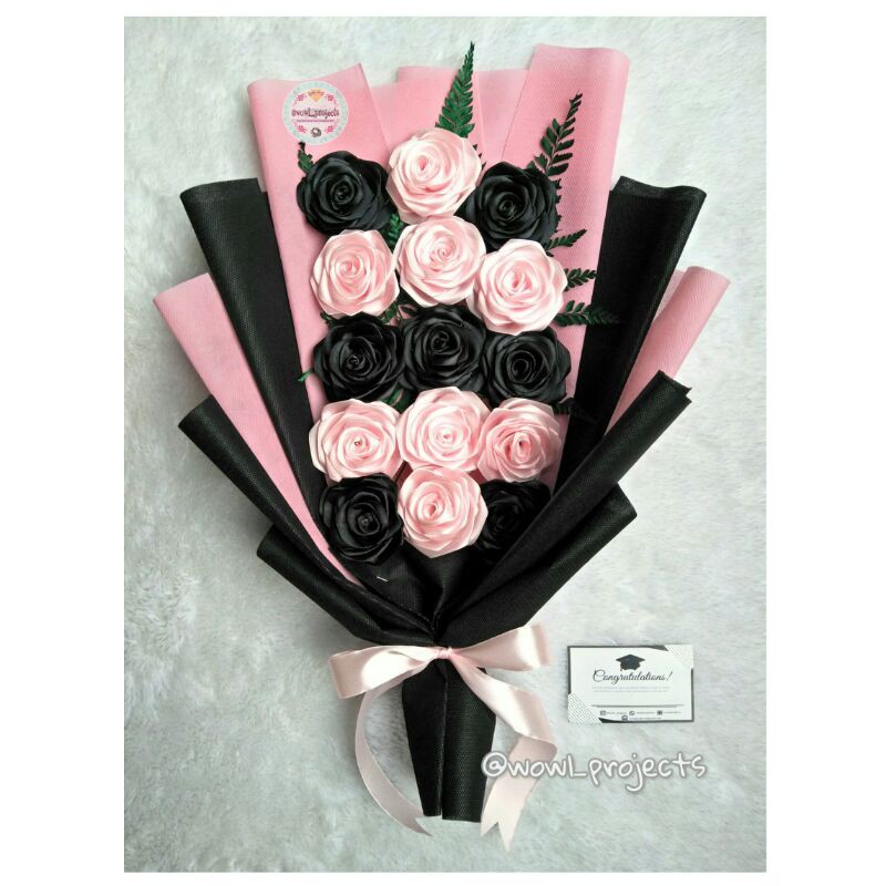 Jual Buket Bunga Satin Murah Satin Flower Bouquet Buket Bunga Wisuda Murah Shopee Indonesia