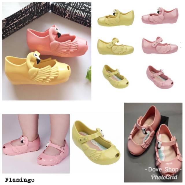 Sepatu Anak Jelly Shoes Sepatu Karet MINI MELISSA Flamingo