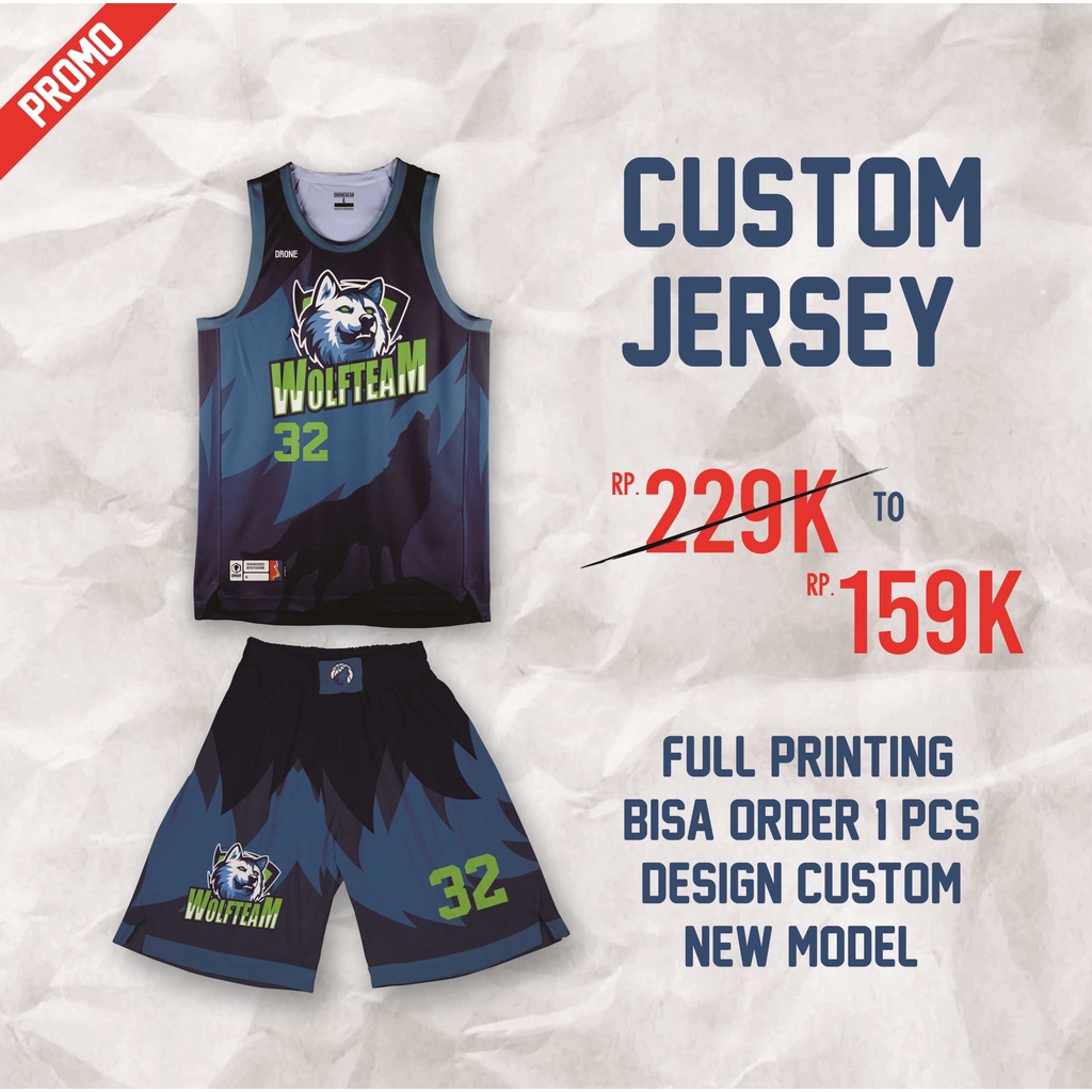 Jual Jersey Full Printing/ Jersey Custom Basket | Shopee Indonesia