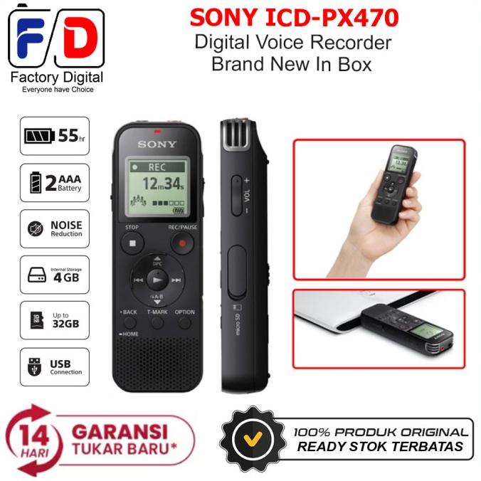 Jual Voice Recorder Sony Icd-Px470 Px470 Alat Perekam Suara Digital ...