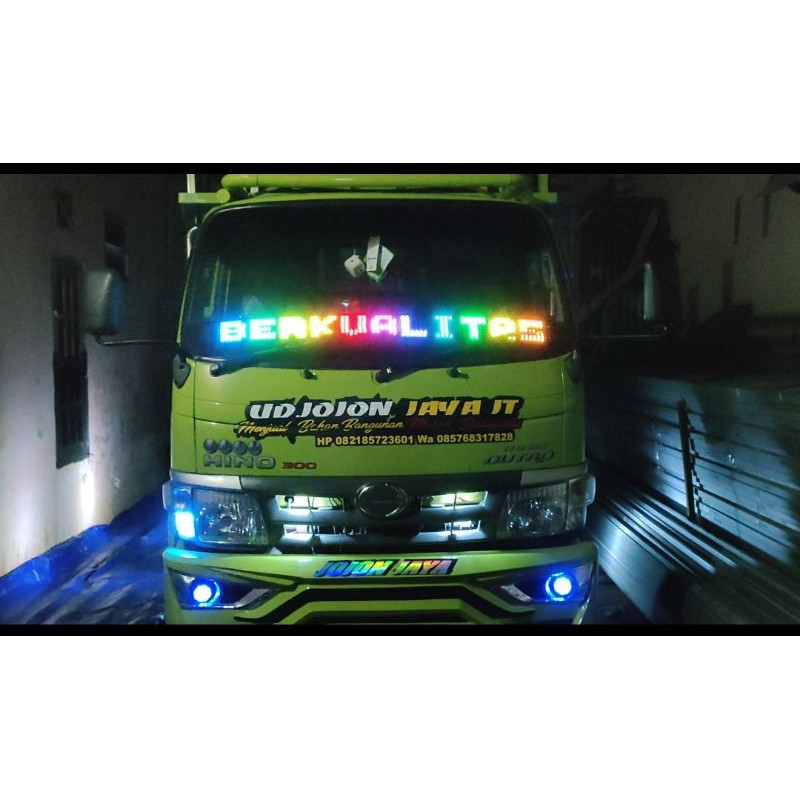 Jual Lampu Led Strobo Kaca Variasi Truk Bus Pickup Model Running Teks Cm V Shopee