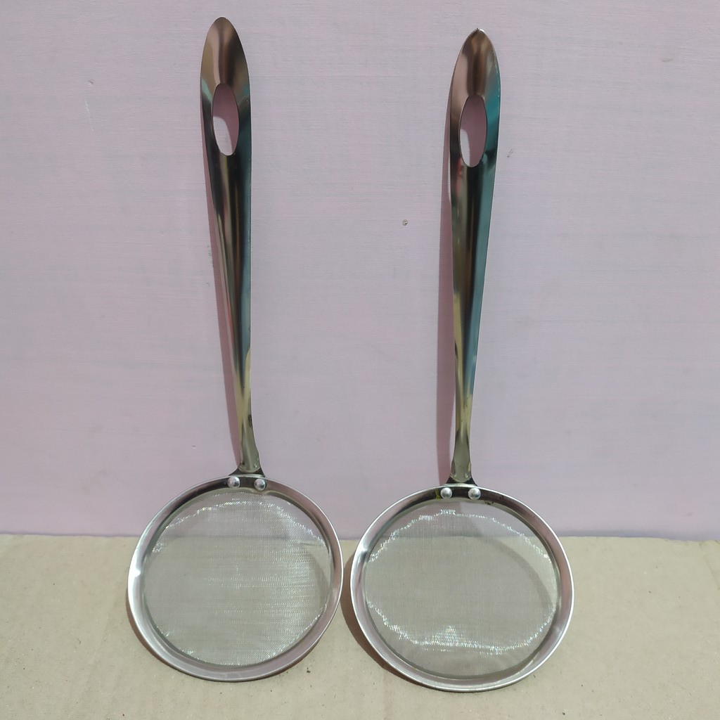 Jual Saringan Minyak Stainless Diameter Cm Saringan Minyak Gagang Panjang Cm Shopee