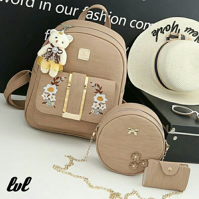 Jual Tas Ransel Sakura 3in1 Tas Ransel Wanita Murah Tas Ransel Sekolah ...