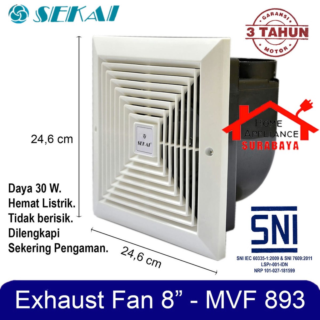 Jual Sekai Exhaust Fan Plafon Kipas Angin Hisap Hexos Atap Inch Mvf Shopee Indonesia