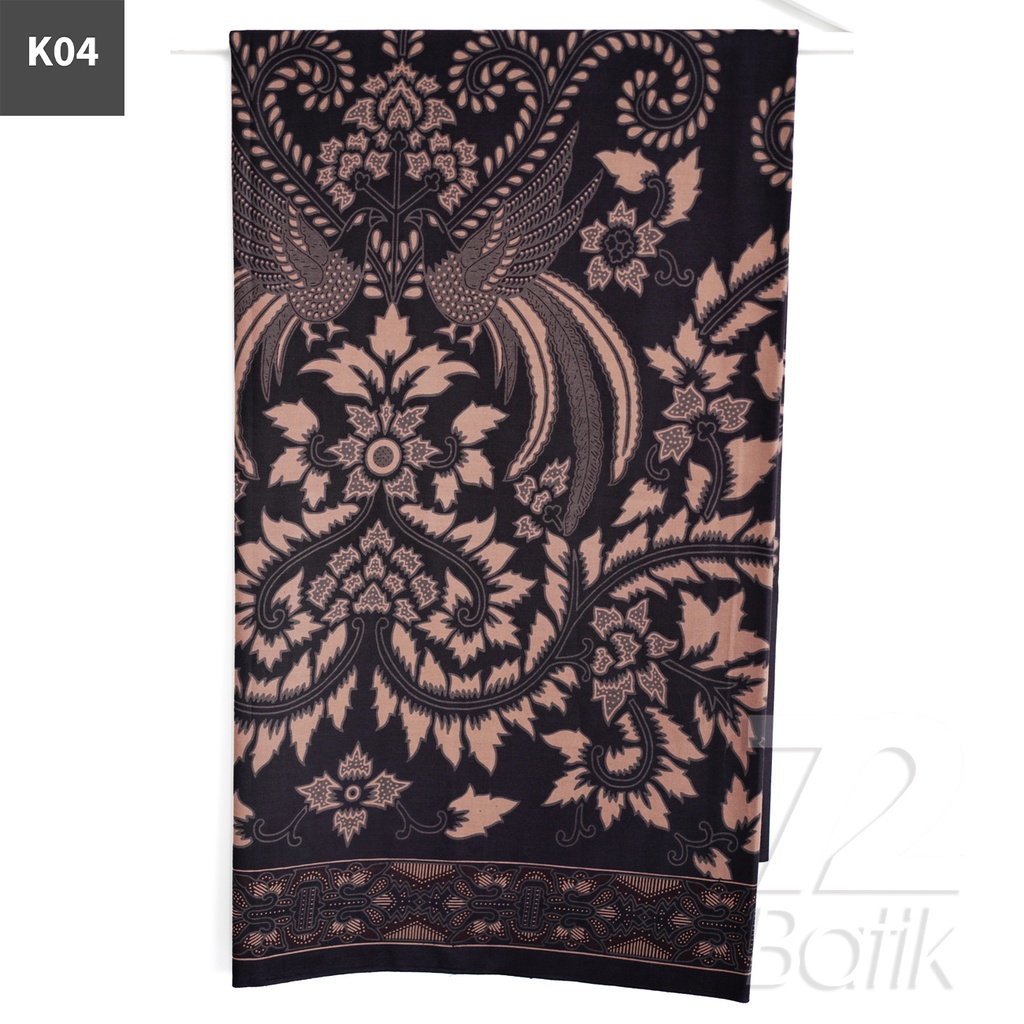 Jual Bahan Batik Premium Katun Motif Burung Cokrominoto Warna Hitam 722162 Cap 72 Jarik Jarit 4053