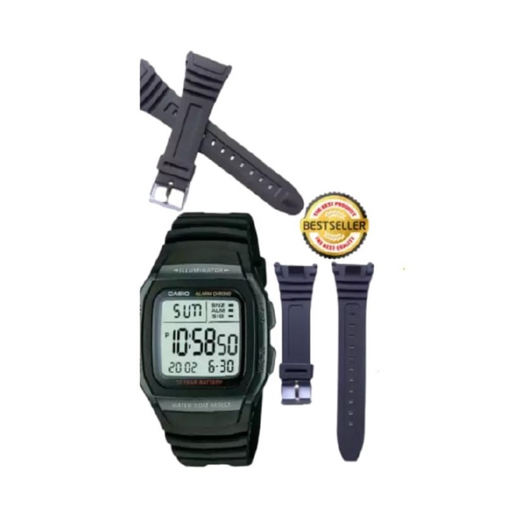 Jual STRAP CASIO W 96H CAKEP BAND TALI JAM TANGAN W96H RUBBER BLACK W 96H 96 H W 96 H HITAM KARET Shopee Indonesia