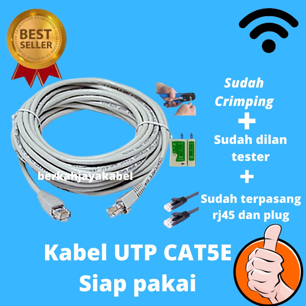 Jual kabel lan Cat5e utp 100 meter siap pakai Shopee Indonesia
