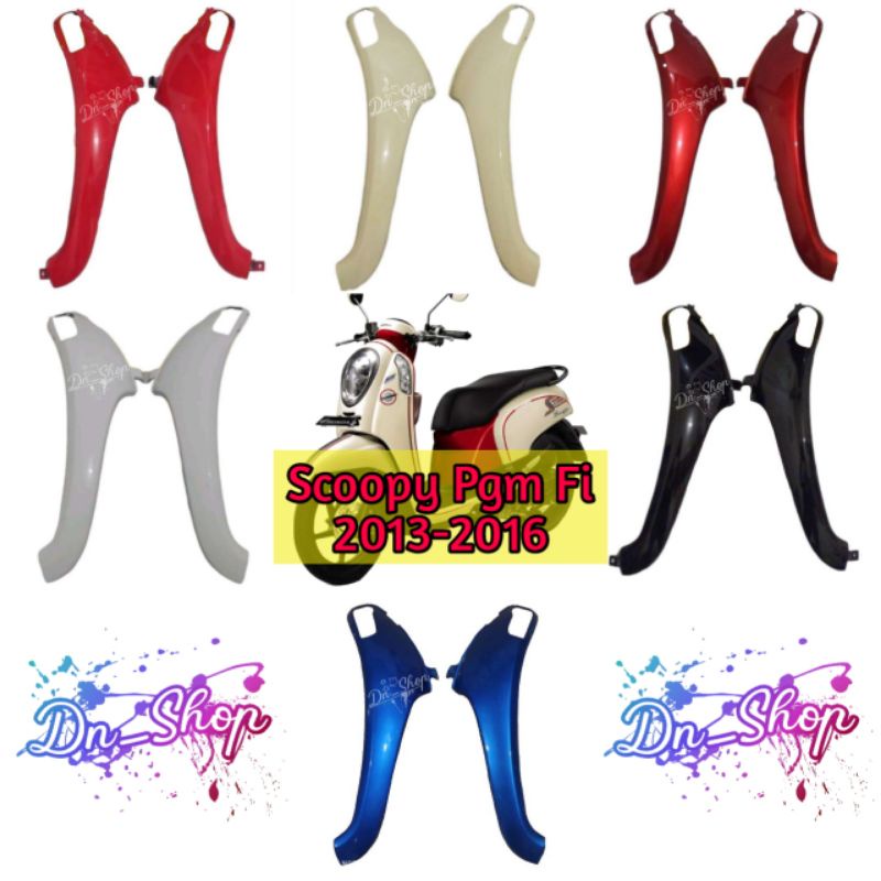 Jual Cover Body Halus Sayap Tebeng Samping Set Scoopy Pgm Fi K Hitam Putih Merah