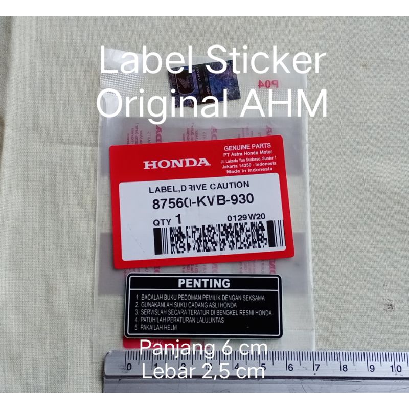 Jual Label Sticker PENTING Motor Honda Ori AHM | Shopee Indonesia