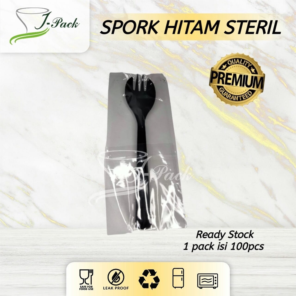 Jual Spork 2in1 Sendok Garpu Plastik Steril 1 Pack 100 Pcs