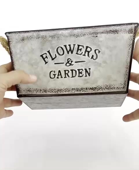Jual Pot kaleng flowers garden 11,5x19,5cm abu persegi panjang | Shopee ...