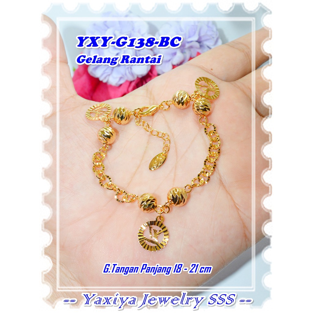 Jual Gelang Lapis Emas 18K YXY-G138-BC Bola Gold Merek Yaxiya Original ...