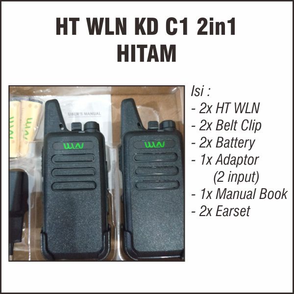 Jual HT WLN 2 in 1 box KD C1 Hitam KD-C1 UHF Two Way Radio Handy Talky ...