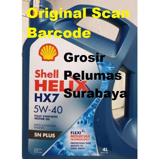 Jual Oli mesin bensin diesel Original Barcode scan Shell Helix HX7 Plus ...