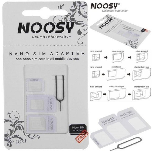 Jual Noosy Sim Card Adapter Nano / Micro Mini Sim / Injector 4 In 1 ...