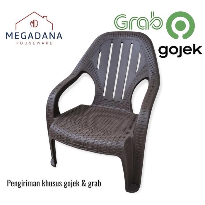 Jual Kursi Santai [Md] Kursi Plastik Santai Motif Rotan/ Kursi Teras
