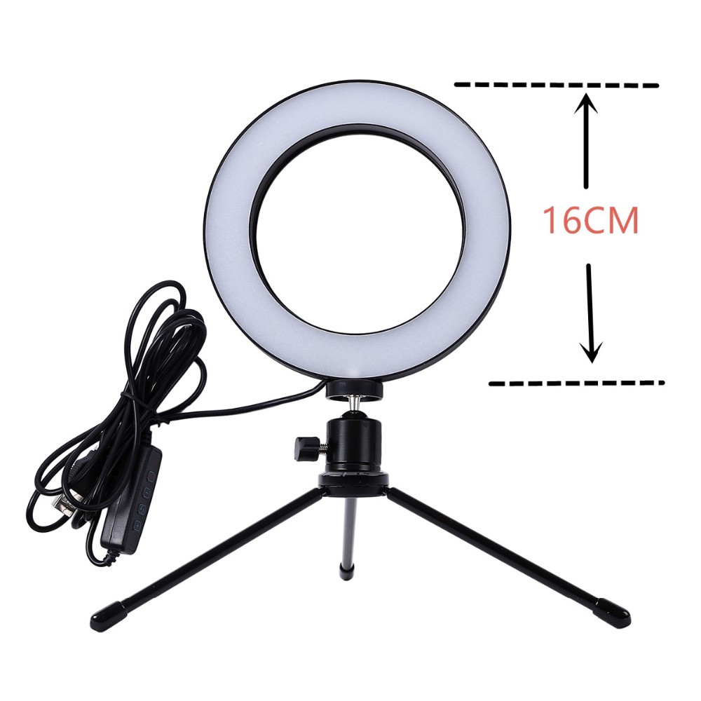 Jual Lampu Ring Light LED Kamera 8W Inch with Mini Tripod