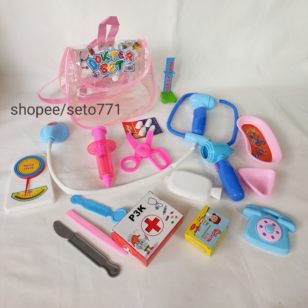 Jual Mainan Dokter Set Edukasi Family Doctor / Dokteran Tas OCT Alat