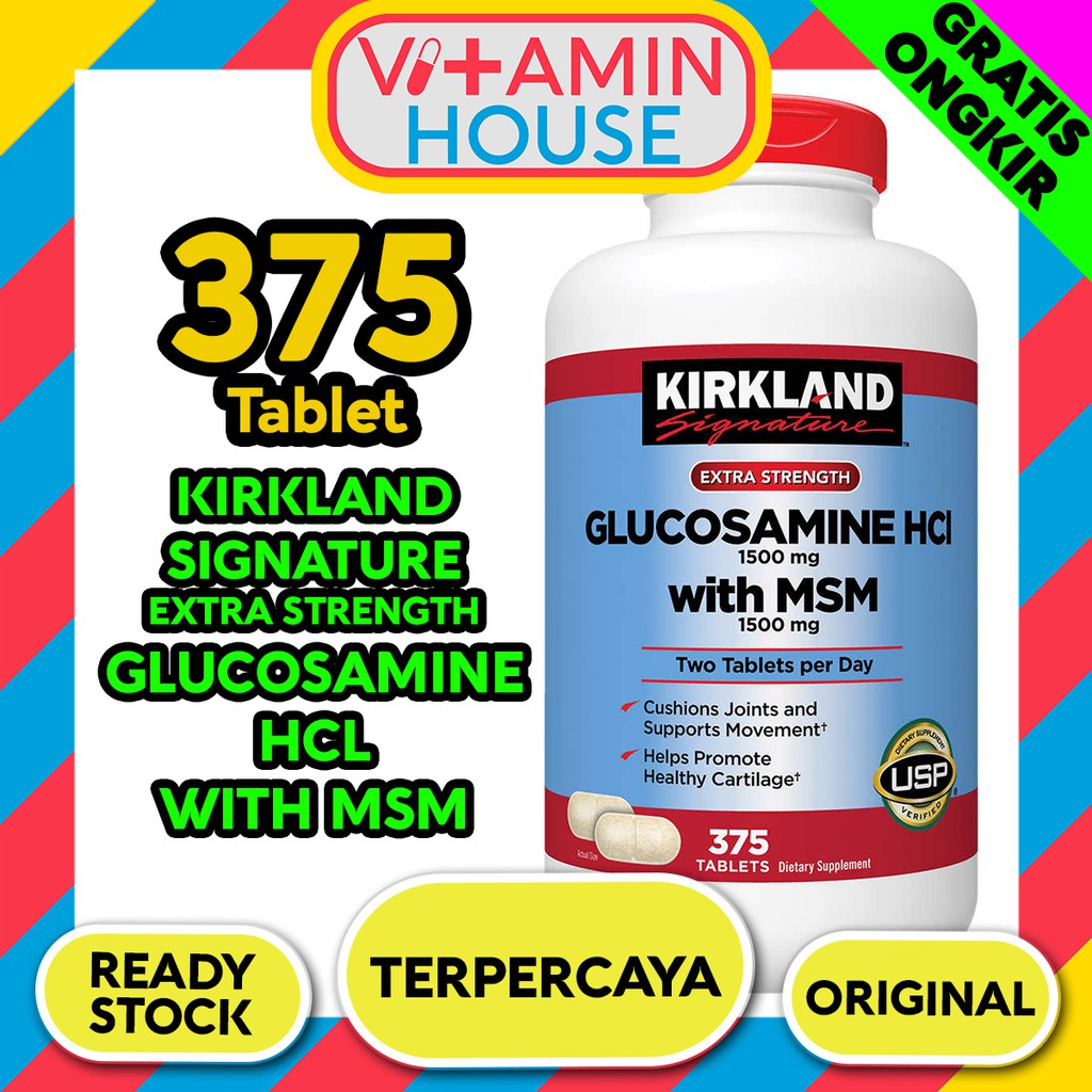 Jual Kirkland Signature Glucosamine HCL with MSM 1500mg 375 Tablet
