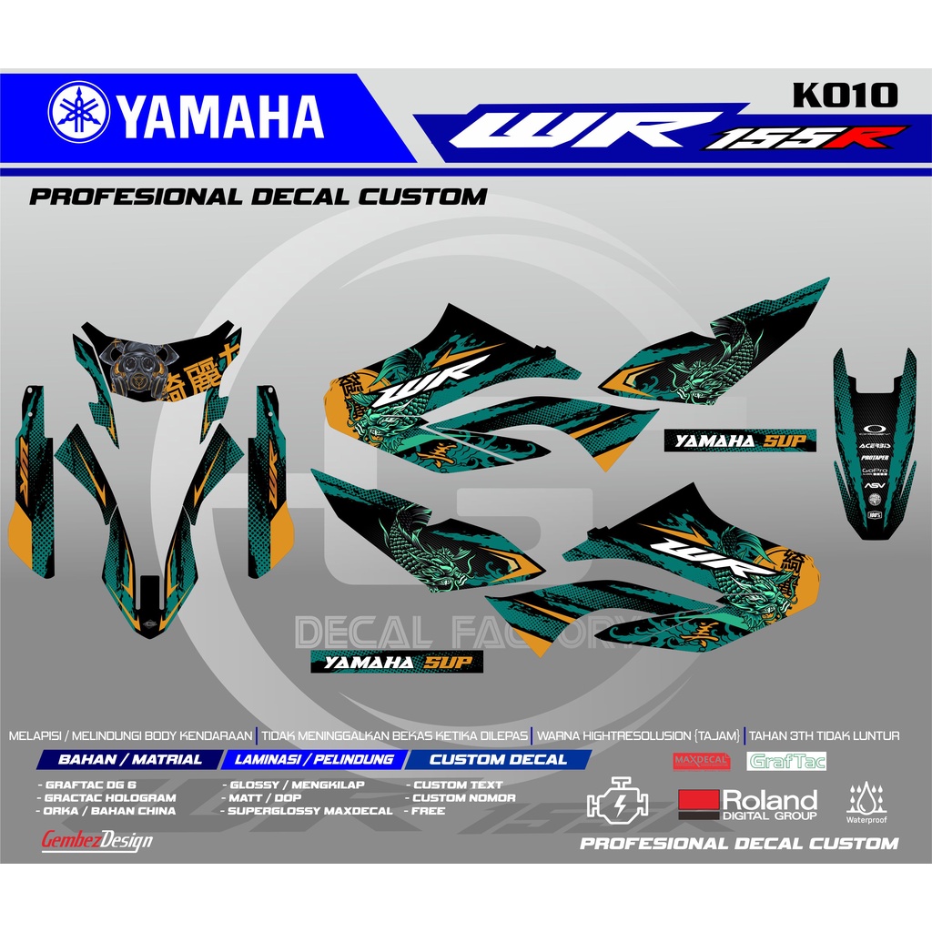 Jual STICKER DECAL YAMAHA WR 155 CUSTOM FULLBODY K010B | Shopee Indonesia