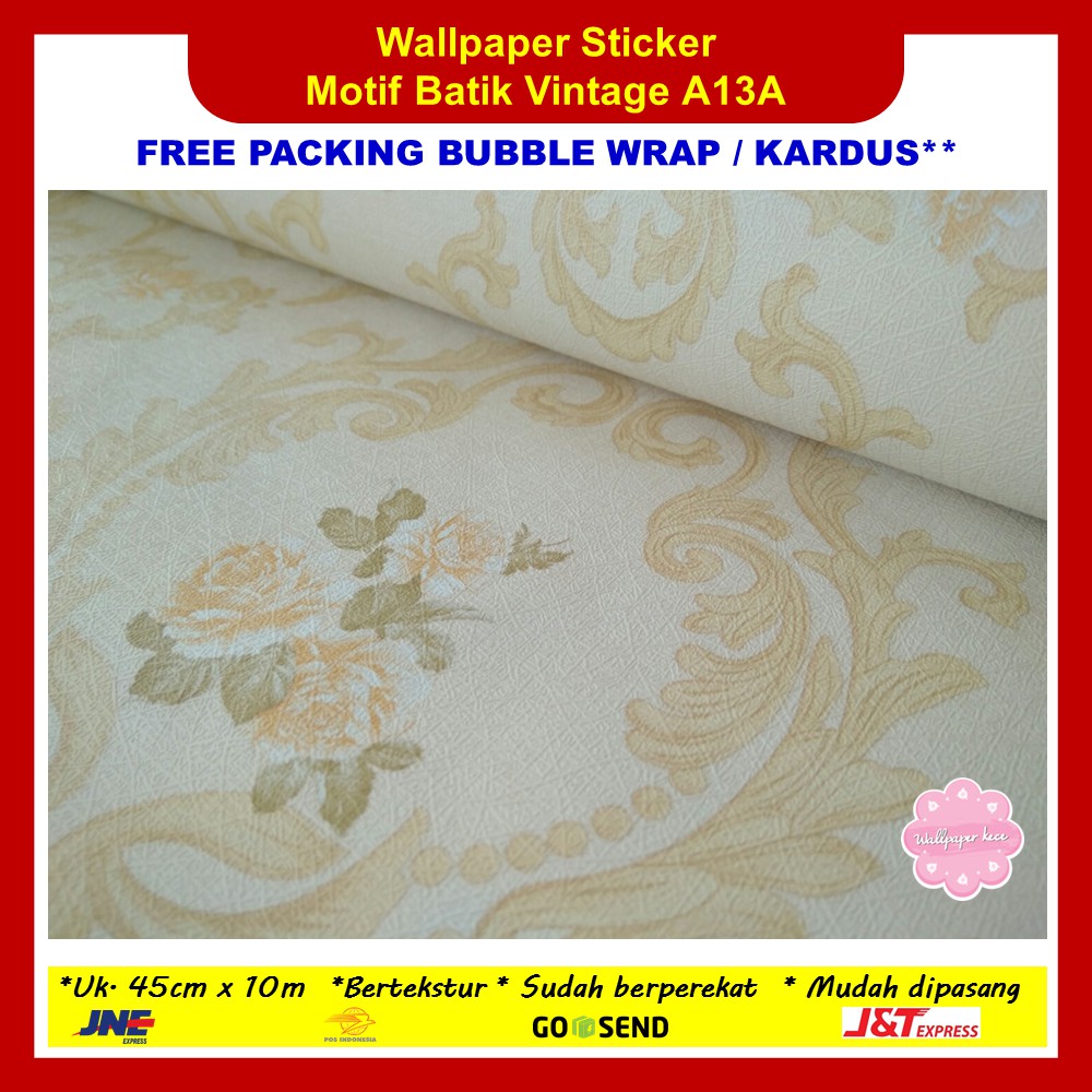 Jual Wallpaper Dinding Sticker Batik Vintage A13A Walpaper Stiker Shopee Indonesia