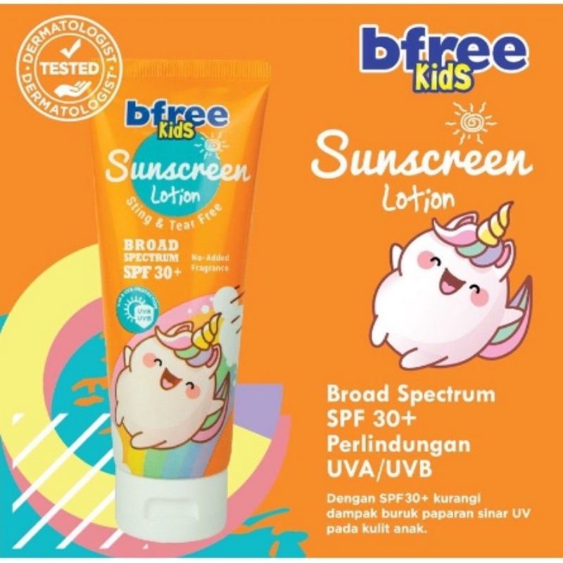 Jual bfree kids Sunscreen Anak lotion SPF 30+ bisa wajah dan badan dengan essential oils
