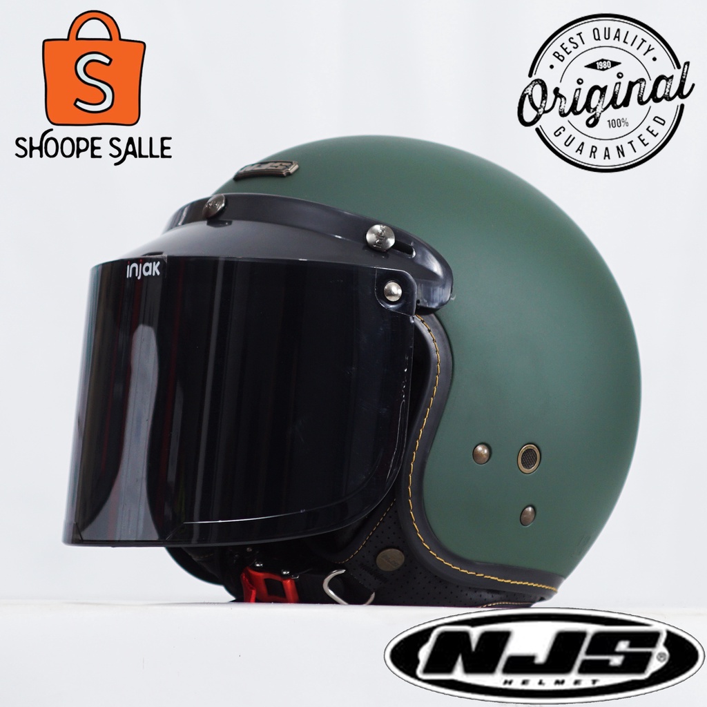 Jual Helm Bogo Njs Nr I Helm Bogo Retro I Helm Njs Retro Kaca Injak Datar Shopee Indonesia