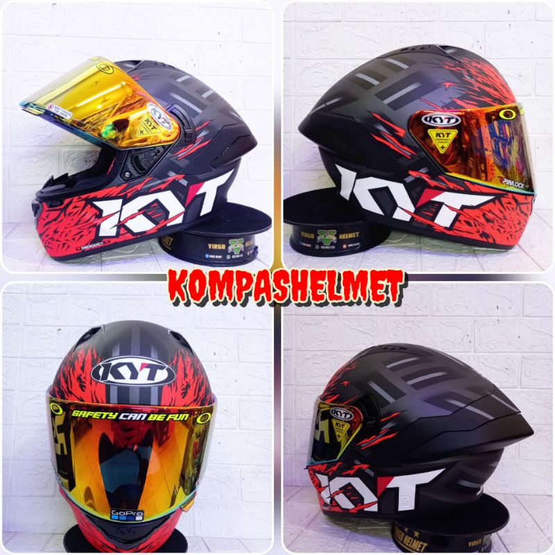 Jual HELM KYT NFR MOTIF FLAMING MATT ATHARACITE RED ORIGINAL TERBARU ...