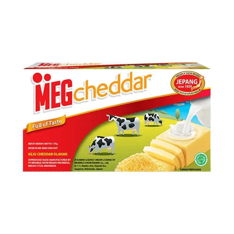 Jual MEG Cheddar Cheese 170gr - Keju Cheddar Olahan Balok Kotak Merah ...