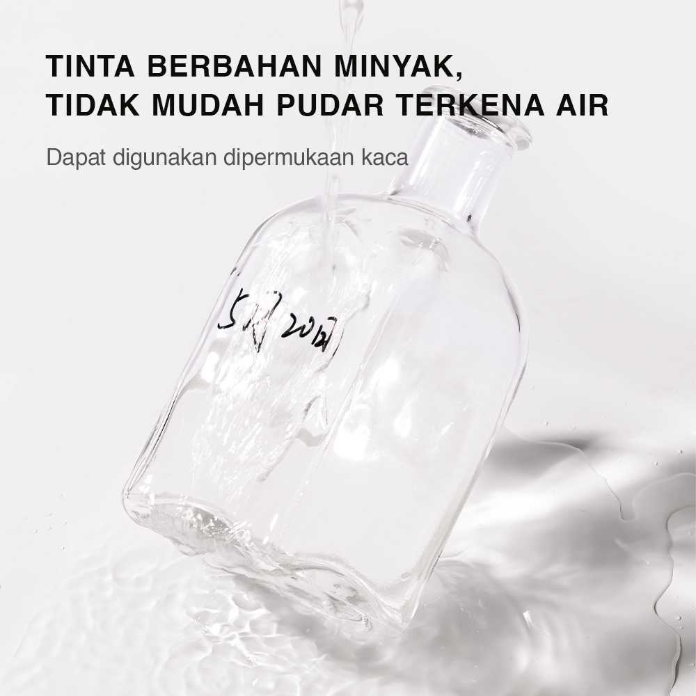Deli Permanent Marker / Spidol Permanen Double Tip Dapat Menulis Disegala Permukaan 6823 (7)