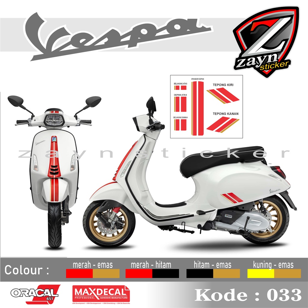 Jual TERMURAH, STIKER LIST CUTTING STICKER STRIPING VESPA MODEL RACING ...