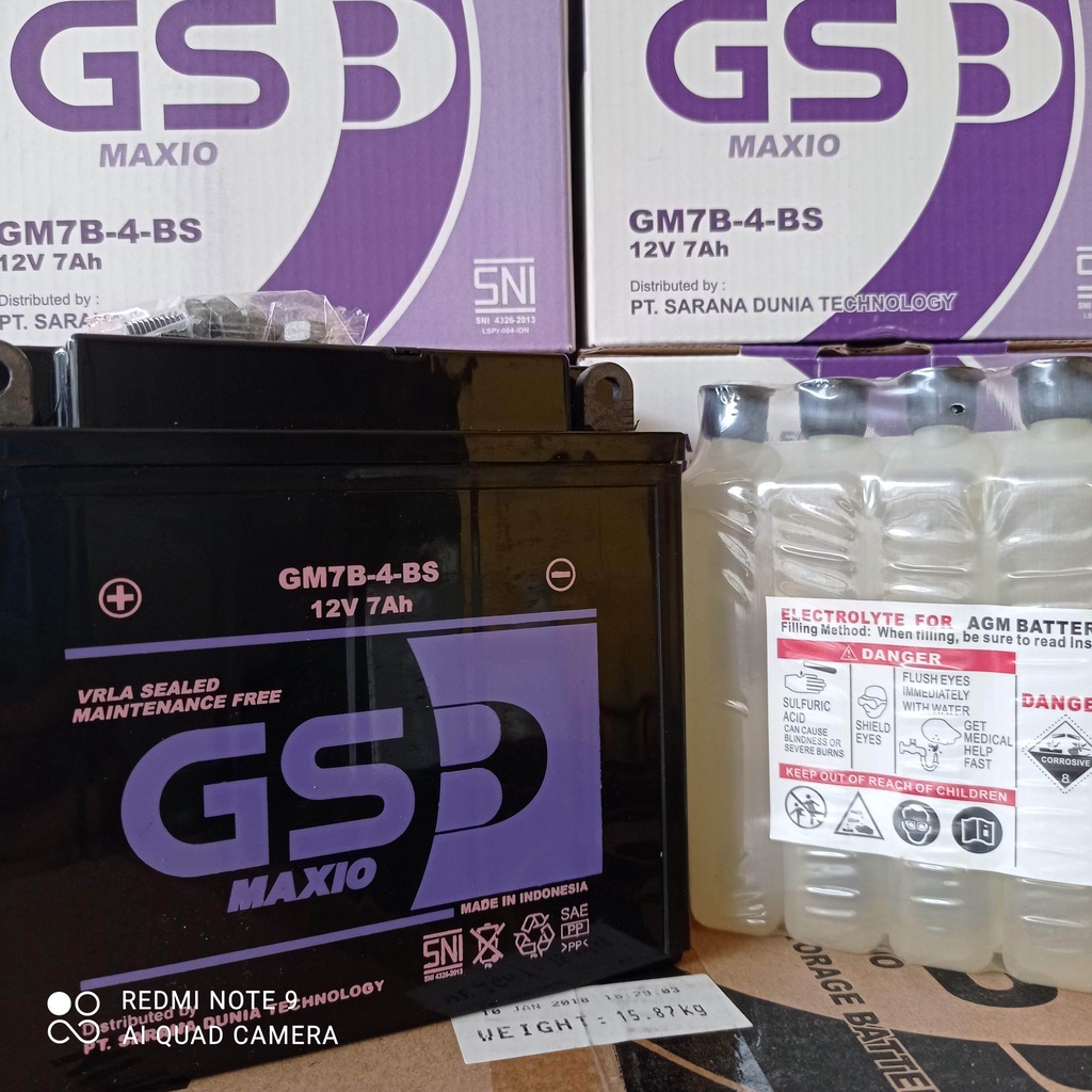 Jual AKI MOTOR SCORPIO GS B GM7B 4 BS AKI SCORPIO,NOUVO,SPORT 200 CC