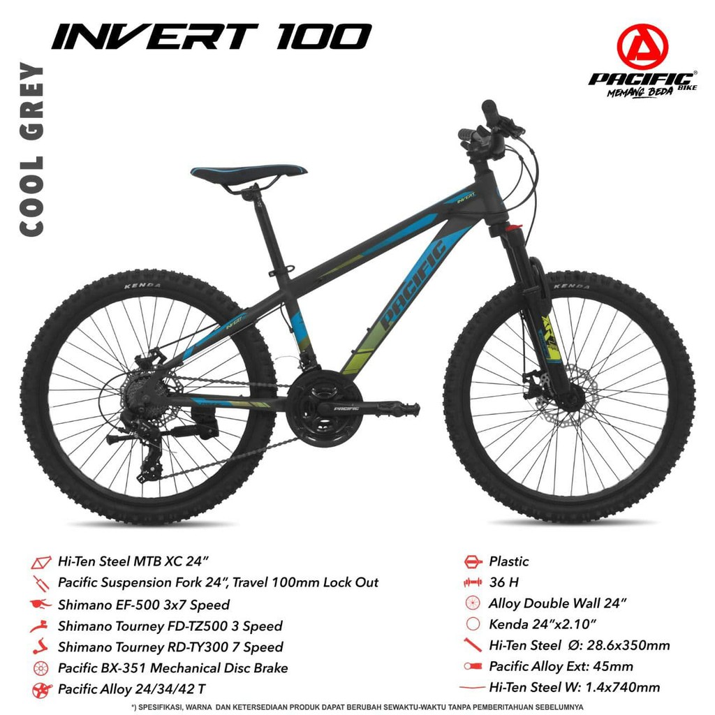 Jual Sepeda MTB Pacific 24 Inch invert 100 | Shopee Indonesia
