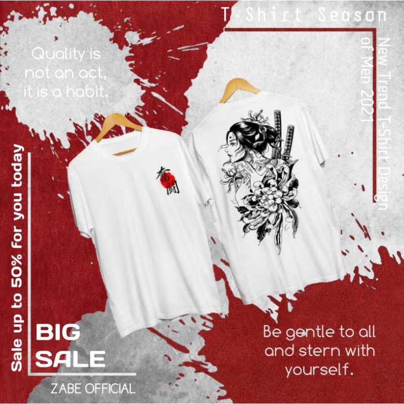 Jual TEKADA T-Shirt Tiset Kaos Distro Polos Pria 2021 Geisha Topeng ...