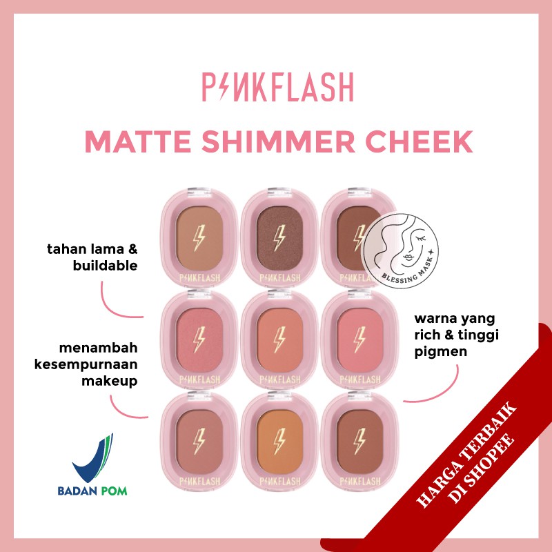 Jual PINKFLASH Blush On Matte Shimmer Cheek Makeup OhMyShow