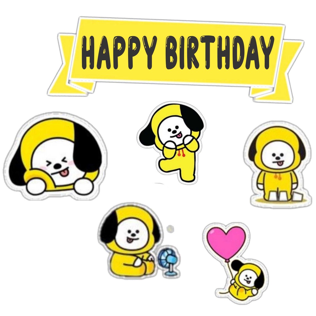 Jual TOPPER CAKE TOPPER ULTAH TOPPER ULANG TAHUN / HIASAN KUE BT21