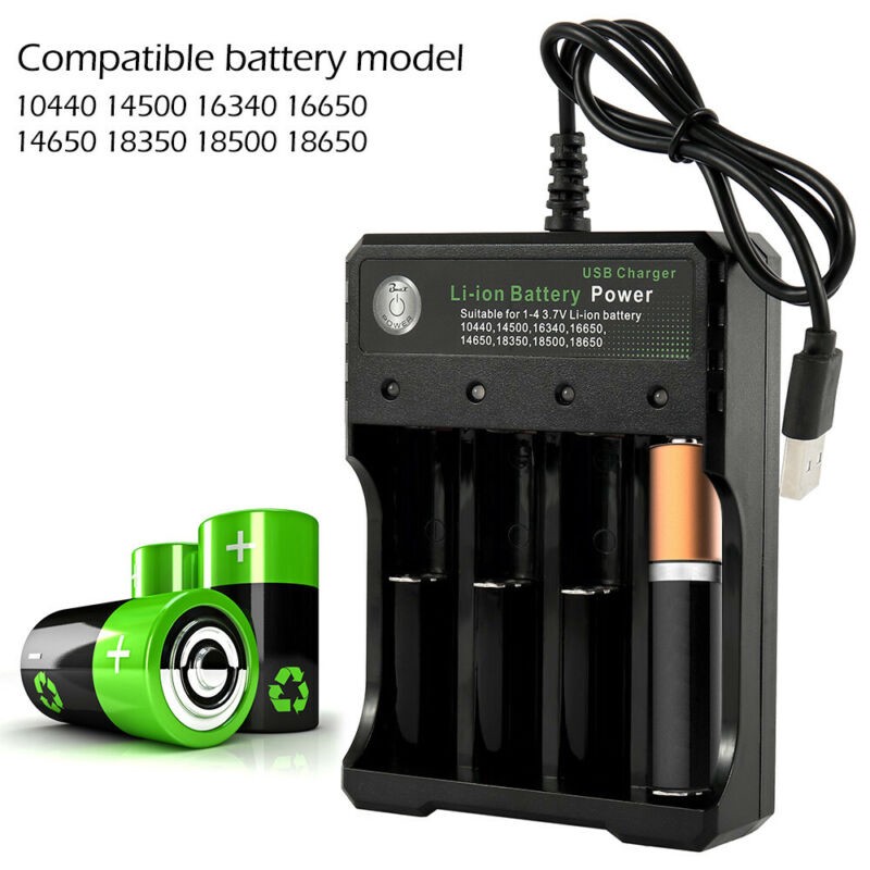 Jual 4 Slot USB Intelligent Battery Charger 18650 Li-ion Baterai AA ...