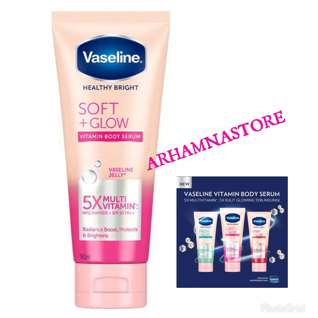 Jual Vaseline Body Serum Healthy Bright Soft Glowfresh Glow 180ml Shopee Indonesia 1944