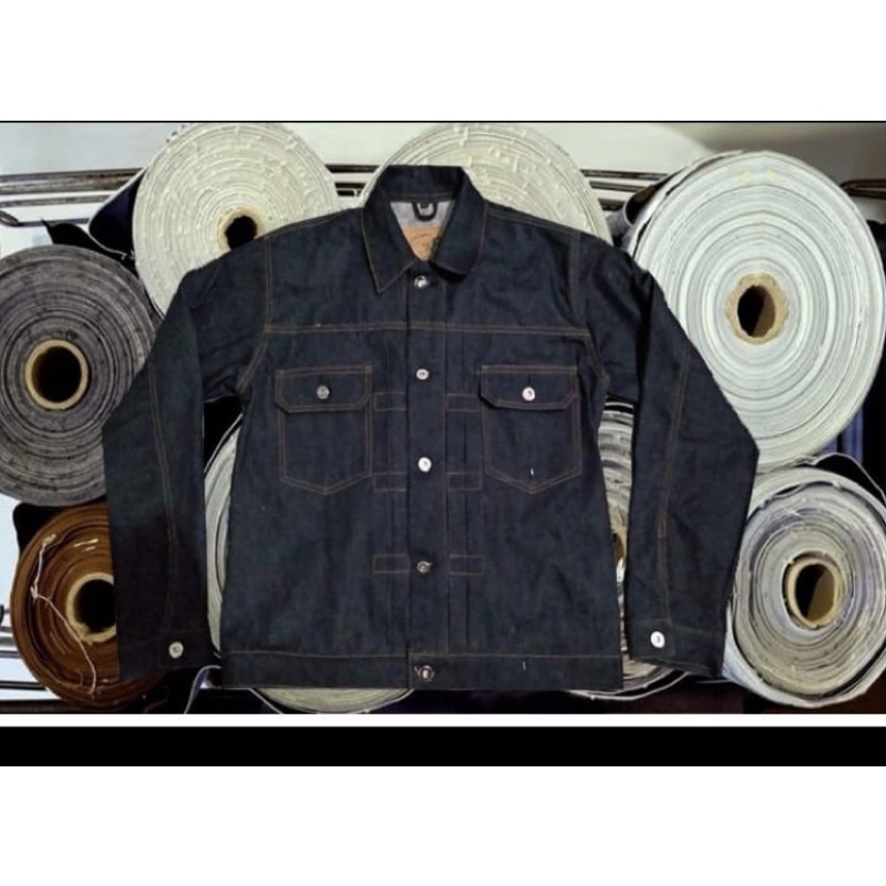 Jual SIMISSTY DENIM. VINTAGE JACKET RAW DENIM 16 OZ TIPE 2. DARK BLUE ...